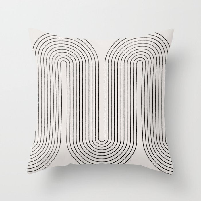 Mid-Century Modern No.28 - Woodblock Print Throw Pillow Gallery Image 1