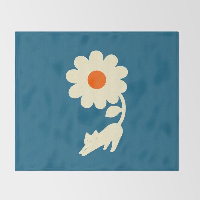 Cat and Plant 67 Throw Blanket Gallery Image 2