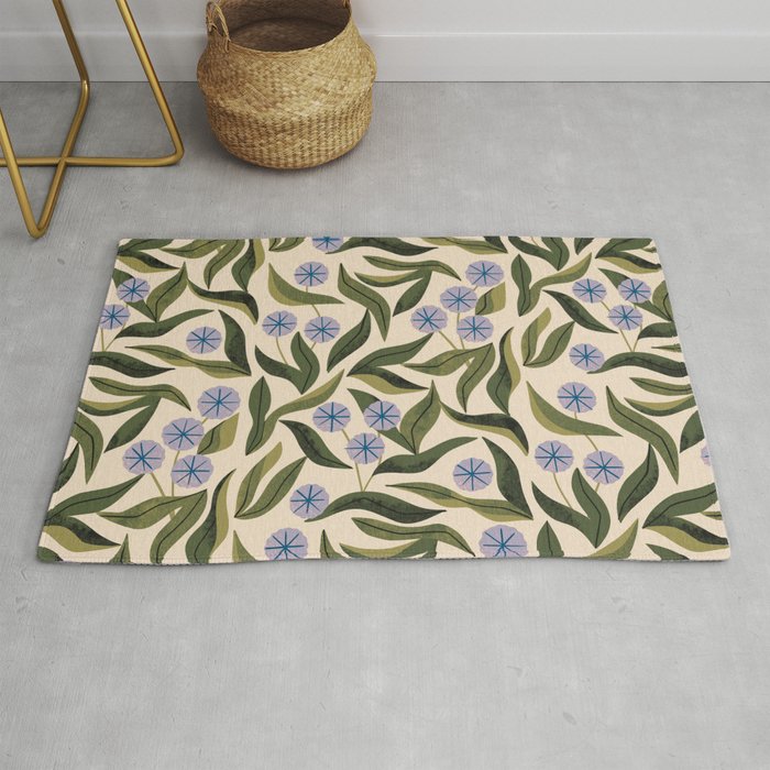 Periwinkle Plant Rug Gallery Image 1