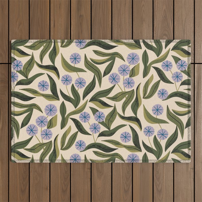 Periwinkle Plant Outdoor Rug Gallery Image 1