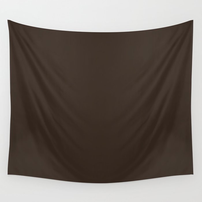 COCOA BROWN SOLID COLOR Dark Chocolate Plain Pattern  Wall Tapestry Gallery Image 4
