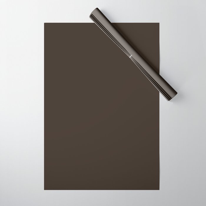 COCOA BROWN SOLID COLOR Dark Chocolate Plain Pattern  Wrapping Paper Gallery Image 1