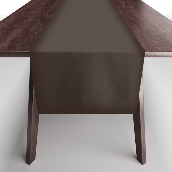 COCOA BROWN SOLID COLOR Dark Chocolate Plain Pattern  Table Runner Gallery Image 1