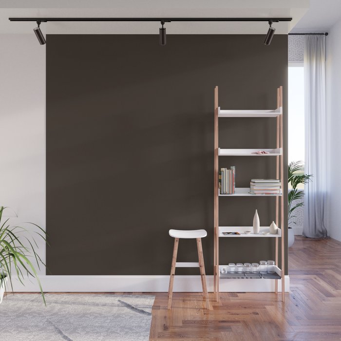 COCOA BROWN SOLID COLOR Dark Chocolate Plain Pattern  Wall Mural Gallery Image 1