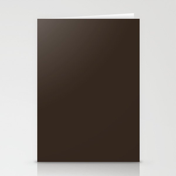 COCOA BROWN SOLID COLOR Dark Chocolate Plain Pattern  Stationery Card Gallery Image 2
