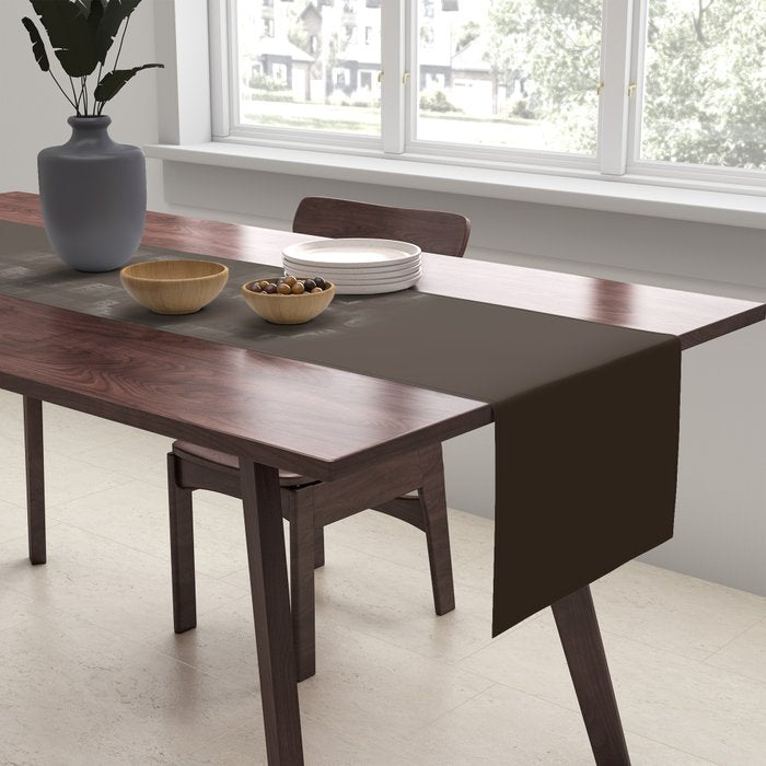 COCOA BROWN SOLID COLOR Dark Chocolate Plain Pattern  Table Runner Gallery Image 2