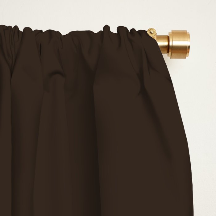 COCOA BROWN SOLID COLOR Dark Chocolate Plain Pattern  Window Curtain Gallery Image 2
