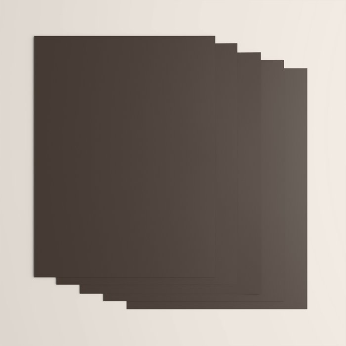 COCOA BROWN SOLID COLOR Dark Chocolate Plain Pattern  Wrapping Paper Gallery Image 3