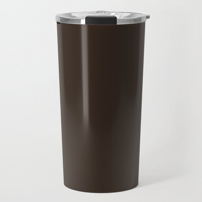 COCOA BROWN SOLID COLOR Dark Chocolate Plain Pattern  Travel Mug Gallery Image 1