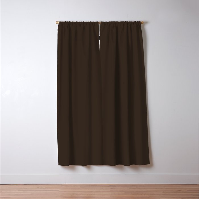COCOA BROWN SOLID COLOR Dark Chocolate Plain Pattern  Window Curtain Gallery Image 3