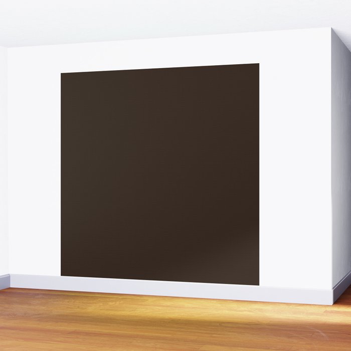 COCOA BROWN SOLID COLOR Dark Chocolate Plain Pattern  Wall Mural Gallery Image 2