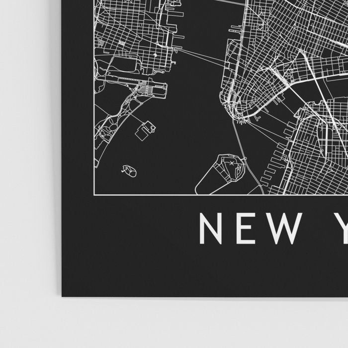 New York City Black Map Poster Gallery Image 3