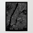 New York City Black Map Poster Gallery Image 4