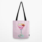 Pink Aesthetic Martini Glass with Cherry Tote Bag Gallery Image 2