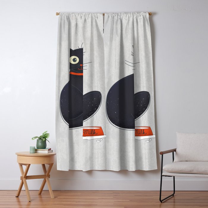 Black Silly Cat  Window Curtain Gallery Image 5