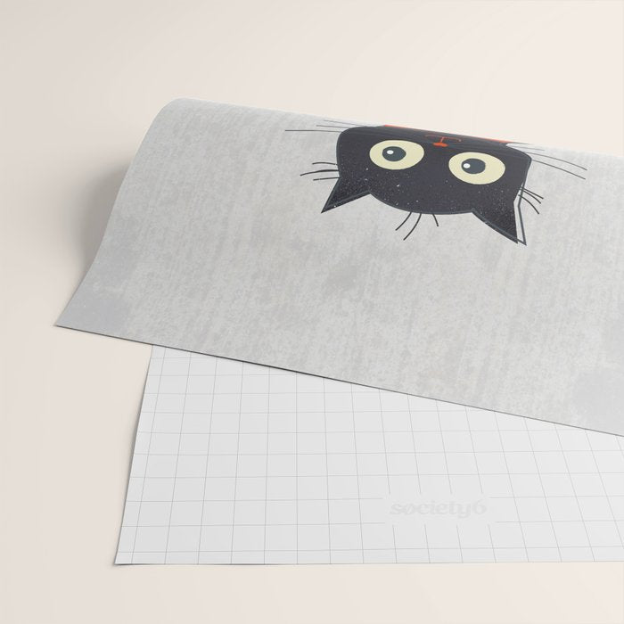 Black Silly Cat  Wrapping Paper Gallery Image 2