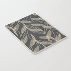 Mid Century Modern Botanical Pattern in Beige and Charcoal Gray Notebook Gallery Image 3