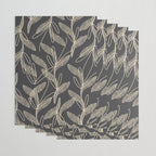 Mid Century Modern Botanical Pattern in Beige and Charcoal Gray Wrapping Paper Gallery Image 3