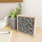 Mid Century Modern Botanical Pattern in Beige and Charcoal Gray Mini Art Print Gallery Image 2