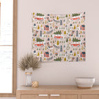 Home For The Holidays Blush Pink Christmas Wall Tapestry Gallery Image 2