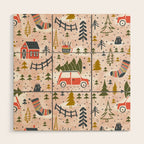 Home For The Holidays Blush Pink Christmas Wood Wall Art Gallery Image 1