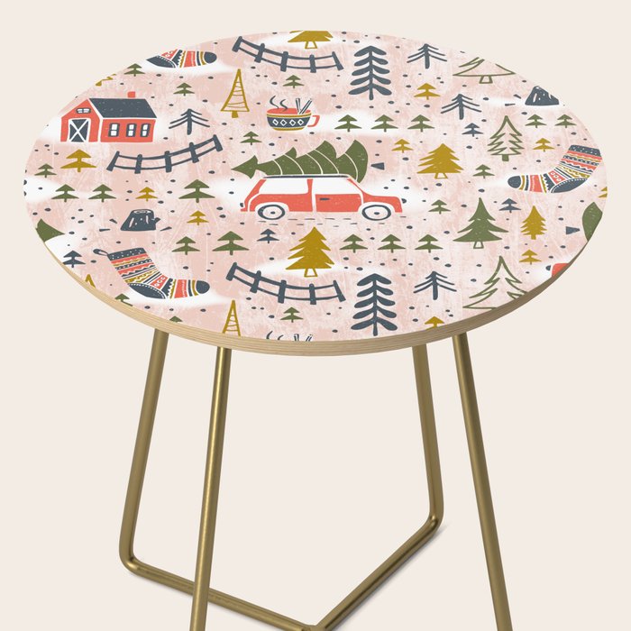 Home For The Holidays Blush Pink Christmas Side Table Gallery Image 2