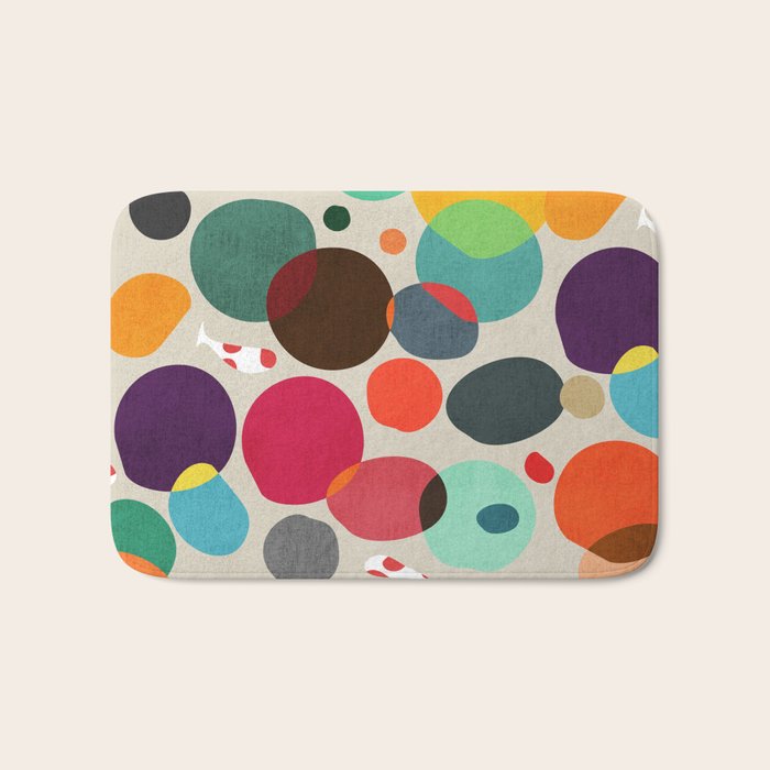 Lotus in koi pond Bath Mat Gallery Image 1