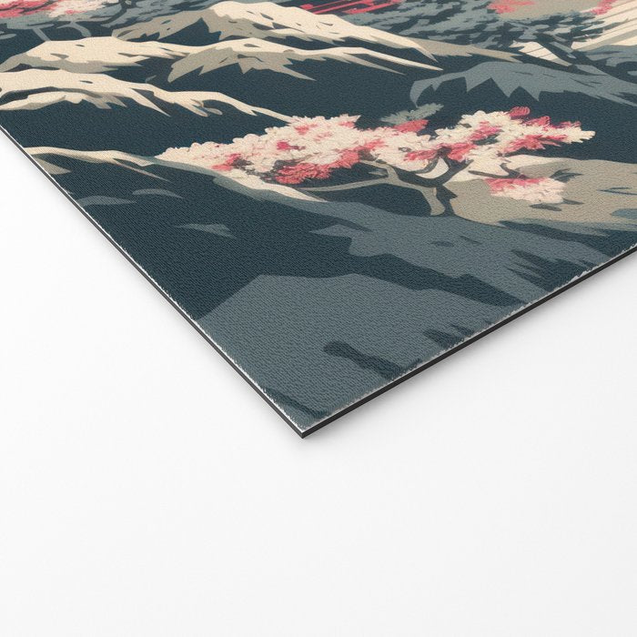 Cherry Blossom Fuji Shrine Welcome Mat Gallery Image 2