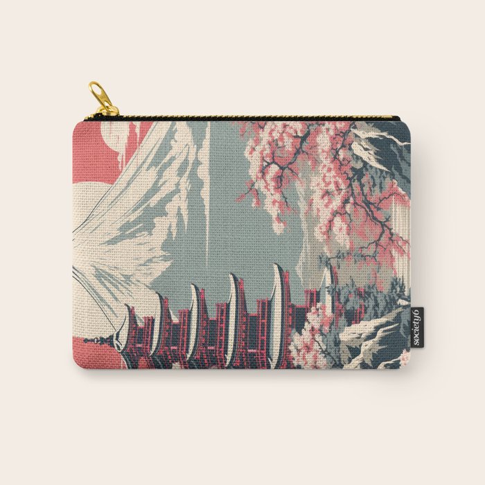 Cherry Blossom Fuji Shrine Carry All Pouch Gallery Image 1