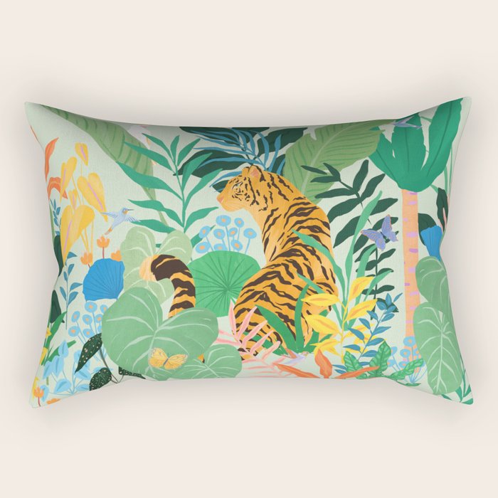 Tiger in Jungle  Rectangular Pillow Gallery Image 1