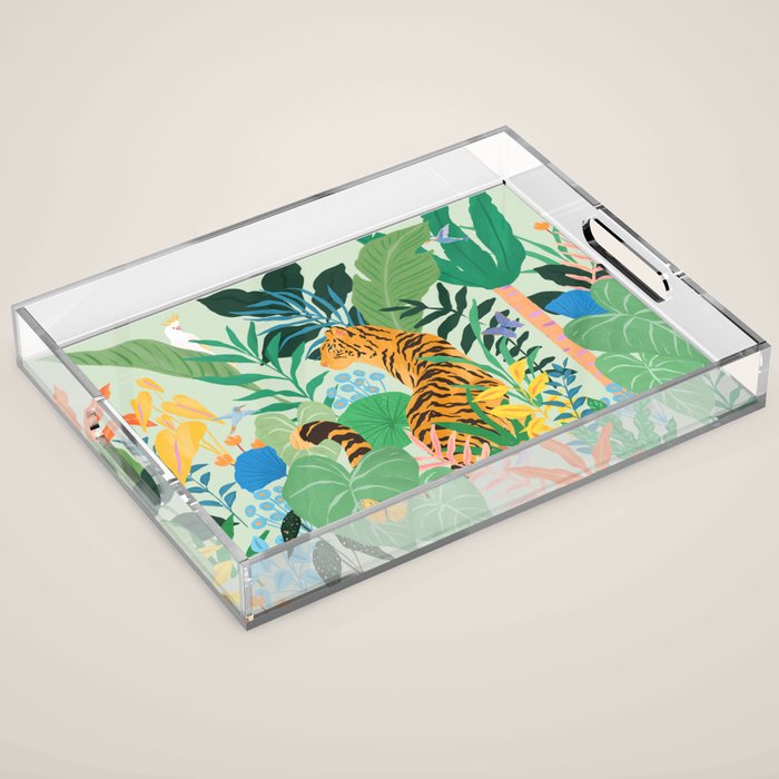 Tiger in Jungle  Acrylic Tray Gallery Image 1