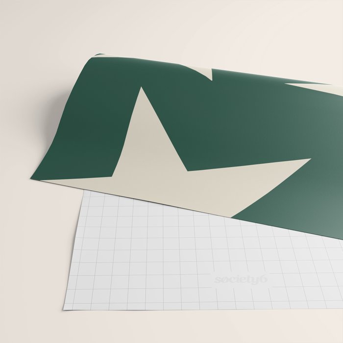 Big Ol Stars Old Money Green Wrapping Paper Gallery Image 2