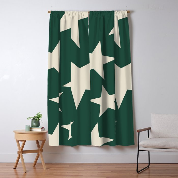 Big Ol Stars Old Money Green Window Curtain Gallery Image 5