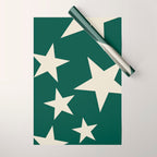 Big Ol Stars Old Money Green Wrapping Paper Gallery Image 1