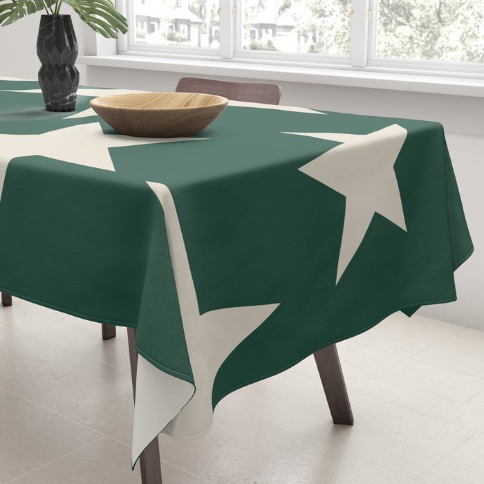 Big Ol Stars Old Money Green Tablecloth Gallery Image 3