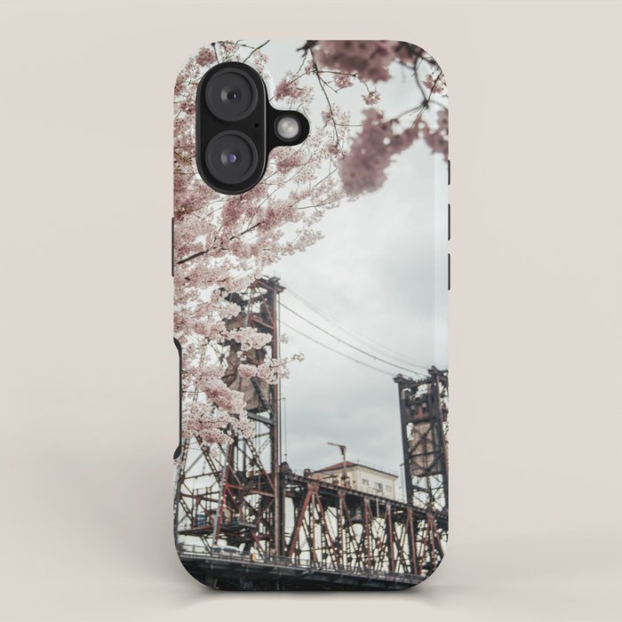 Cherry Blossoms Steel Bridge Portland iPhone Case Gallery Image 1