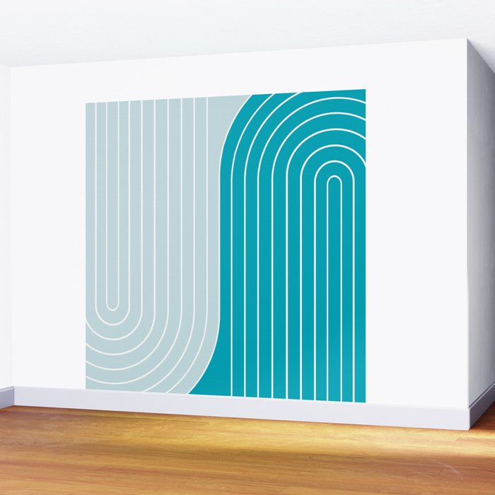 Two Tone Line Curvature IV Wall Mural Gallery Image 2