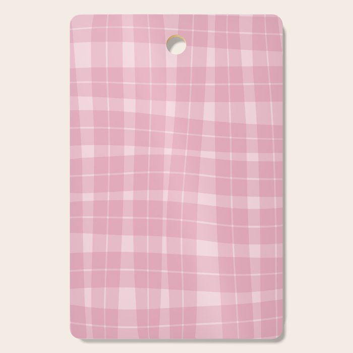 Wavy Plaid Pink Cutting Board Gallery Image 1