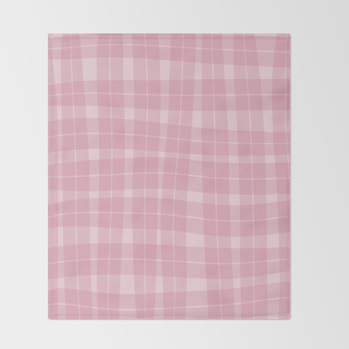 Wavy Plaid Pink Throw Blanket Gallery Image 2