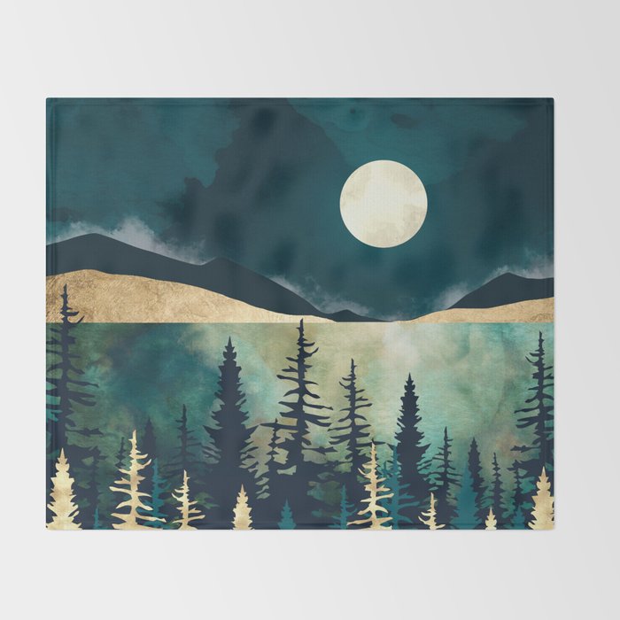 Forest Moon Throw Blanket Gallery Image 2