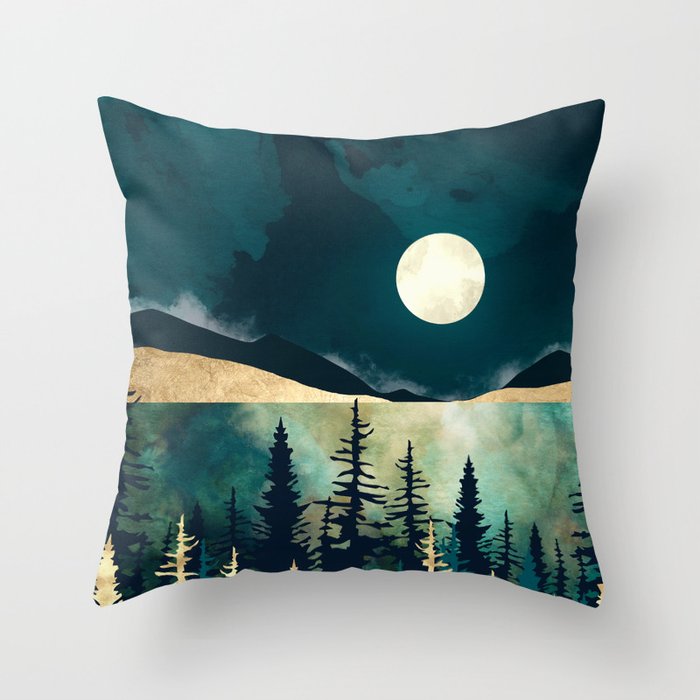 Forest Moon Throw Pillow Gallery Image 1