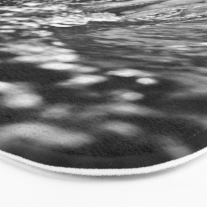 Running hand through the water, under the blue again black and white photograph / art photography Bath Mat Gallery Image 3