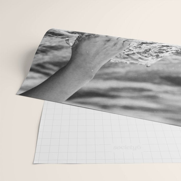 Running hand through the water, under the blue again black and white photograph / art photography Wrapping Paper Gallery Image 2