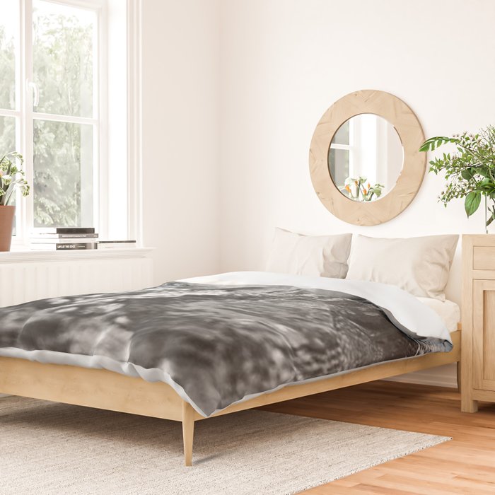 Running hand through the water, under the blue again black and white photograph / art photography Duvet Cover Gallery Image 2