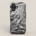 Running hand through the water, under the blue again black and white photograph / art photography iPhone Case Gallery Image 1