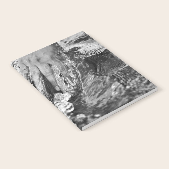 Running hand through the water, under the blue again black and white photograph / art photography Notebook Gallery Image 1