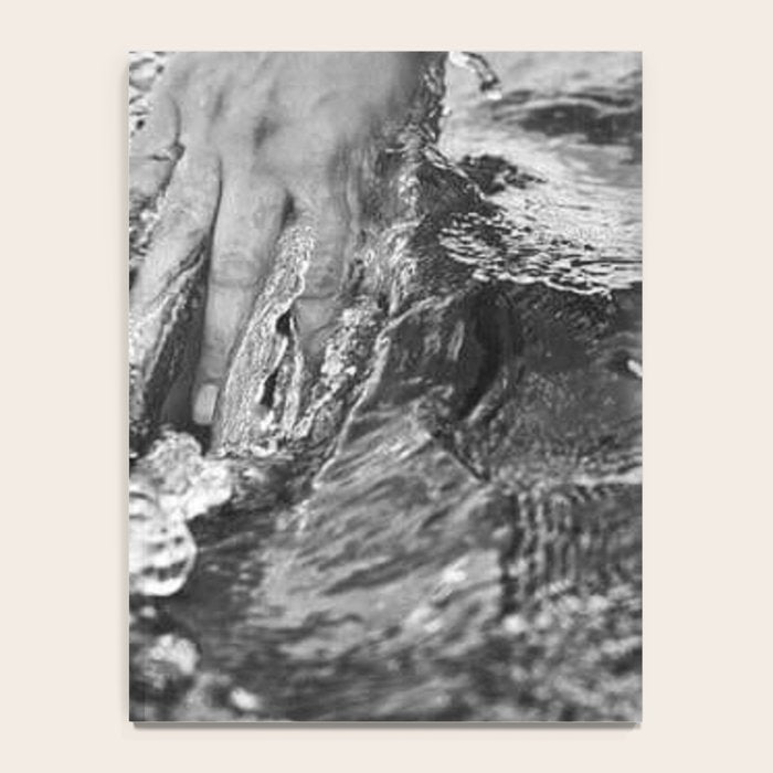 Running hand through the water, under the blue again black and white photograph / art photography Notebook Gallery Image 4