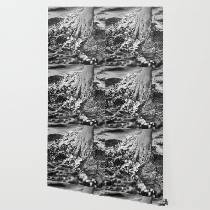 Running hand through the water, under the blue again black and white photograph / art photography Wallpaper Gallery Image 2