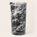 Running hand through the water, under the blue again black and white photograph / art photography Travel Mug Gallery Image 3