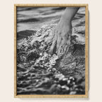 Running hand through the water, under the blue again black and white photograph / art photography Serving Tray Gallery Image 1